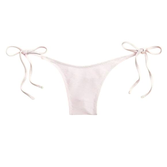 2/$15 NWT J. Crew Ribbed Cheeky String Bikini Bottom Pale Blossom Pink Size S - Picture 1 of 9